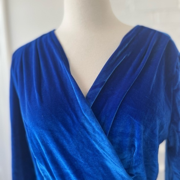 NWT Blue Velour Fit and Flare dress - Picture 8 of 11